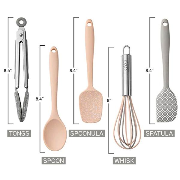 Cook With Color A Set Of 5 Mini Kitchen Utensils-Silicone Kitchen Tools