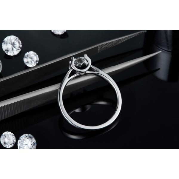 Square White Moissanite 9K Silver Ring CZ Minimalist Wedding Jewelry