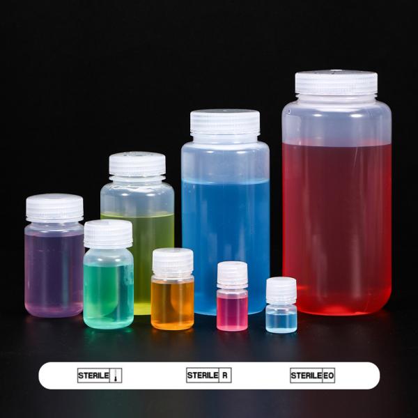 Transparent Lab PP Plastic Biological Small Reagent Bottle Wide Mouth