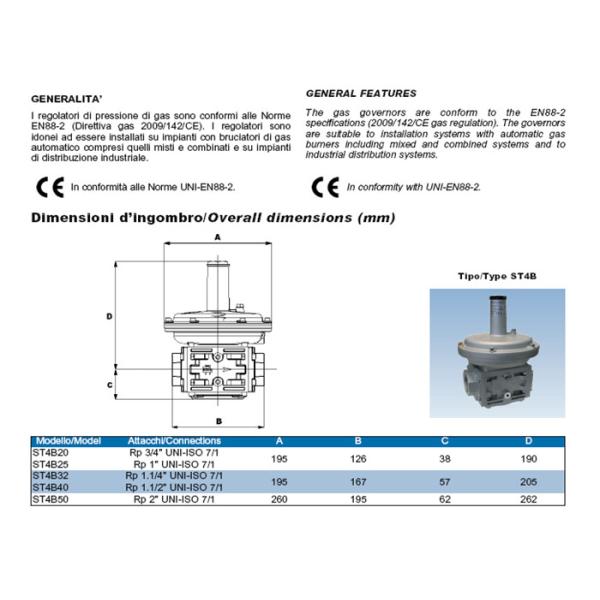 Италия Гюляни Анелло сделала СТ4Б модельный высокий газовый регулятор давления с отключенным клапаном