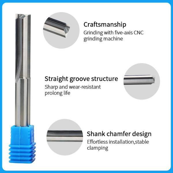 Yingba Factory Sales Cheap Price Carbide 4mm 6mm 2 Flute CNC Straight Bit Milling Cutter for Wood Cutting Router Bit
