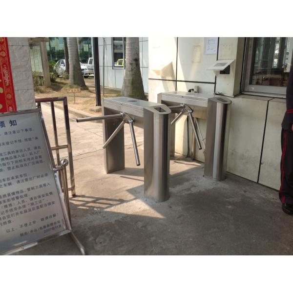 Semi Automatic SUS 304 Stainless Steel Hairline Tripod Turnstile Gate with Passage Width ≤550mm and 60kg Capacity