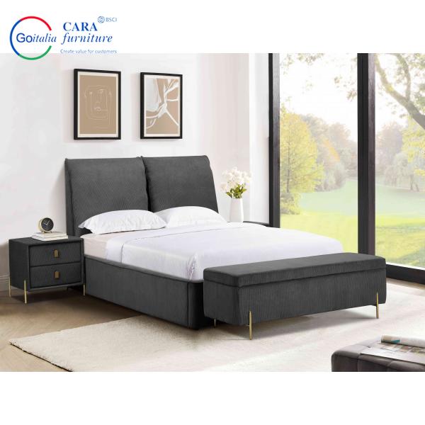 Bedroom Furniture 12311 Home Hotel Sets Green Fabric Bed King Metal Platform Bed Frame