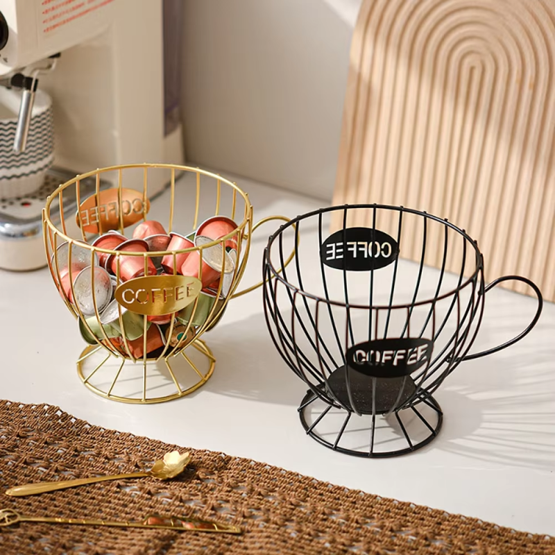 Luxurious Home Coffee Storage Rack Scandinavian Style Snack Iron Display Rack