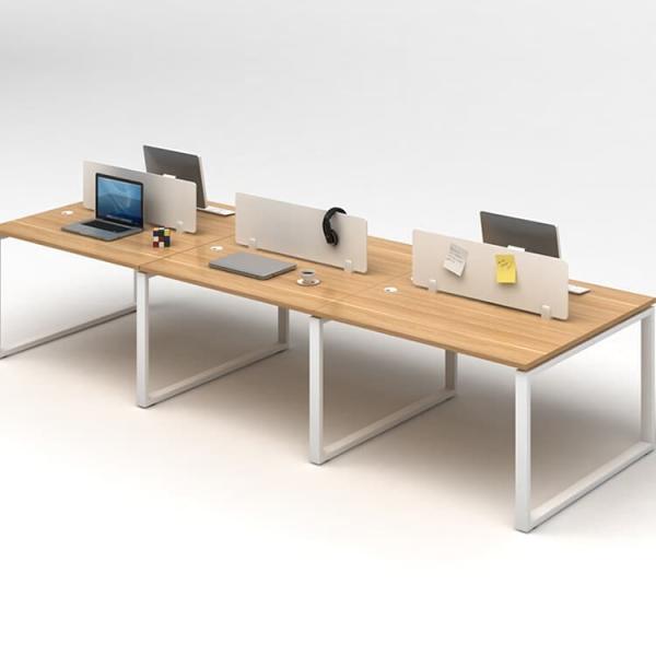 Mesas de escritório de placa de melamina Móveis 6 lugares 3600 mm