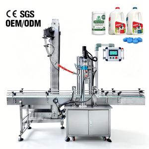 Touchscreen Bottle Screw Automatic Capping Machine For Plastic Bucket Lid OEM