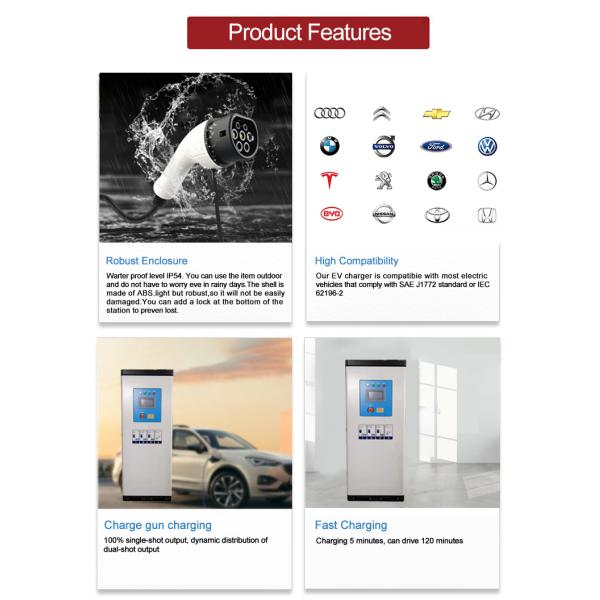 120KW 24V DC Fast Charging Stations IP54 Chargepoint DC Fast Charger