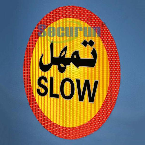 Retroreflective Aluminum Red Traffic Arabic Road Signs Digital Printing