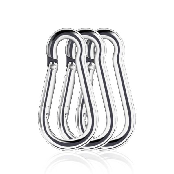 Finitura polida Carabiner de aço inoxidável Snap Spring Hook Clip com aceitação OEM