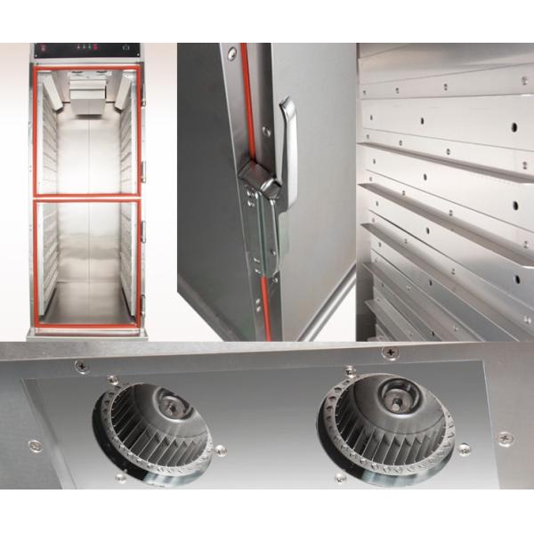 стоящие двойные двери тележки грелки еды 1.8KW держа шкаф 50℃ - 99℃