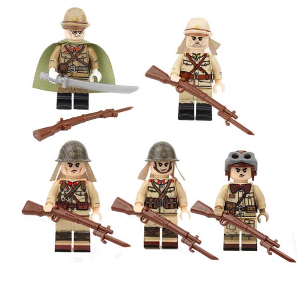 MOC military soldiers WW2 weapon accessories Japanese army mini figures compatible with legoinglys