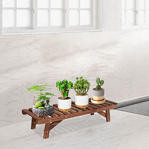 Wood Plant Stand Ladder Plant Shelf, Flower Pot Display Rack Freestanding Planter Holder for Organizer Multiple