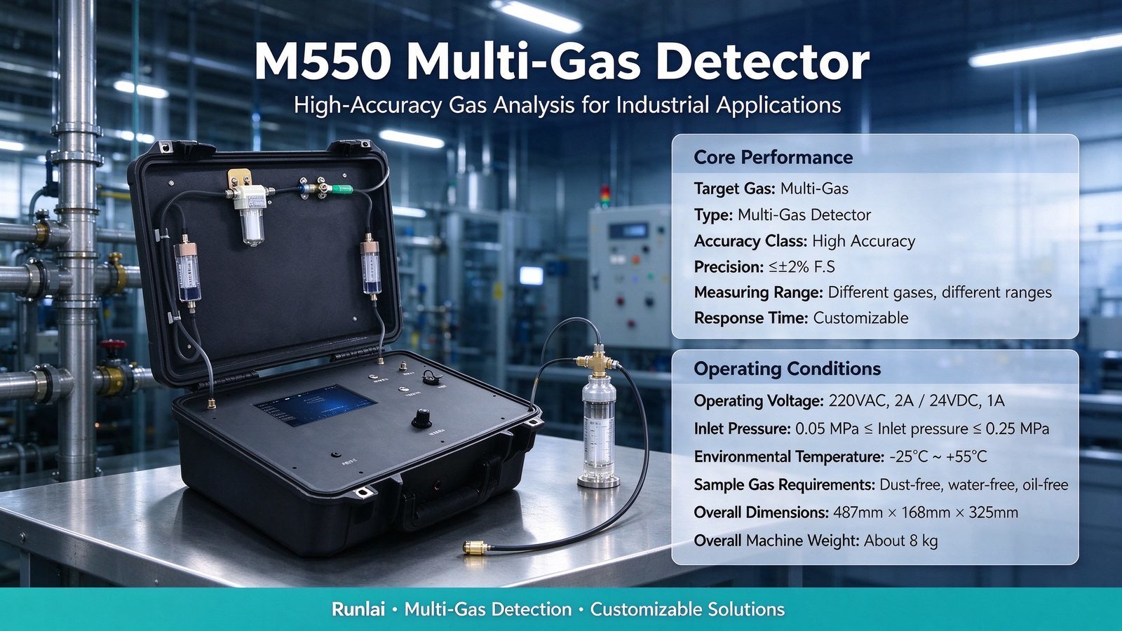 Portable Metal Multi Gas Tester CH4 CO CO2 Analyzer Gas Detector Device Customizable