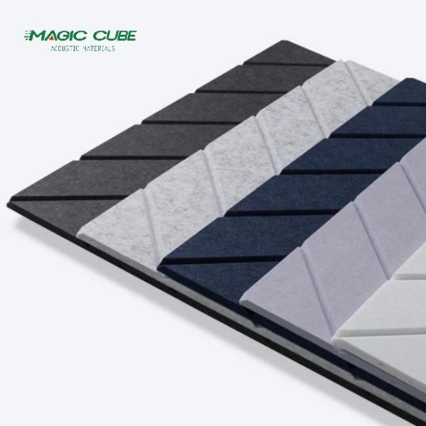 Absorption du son Panneau acoustique en fibres de polyester Panneaux muraux acoustiques 3D