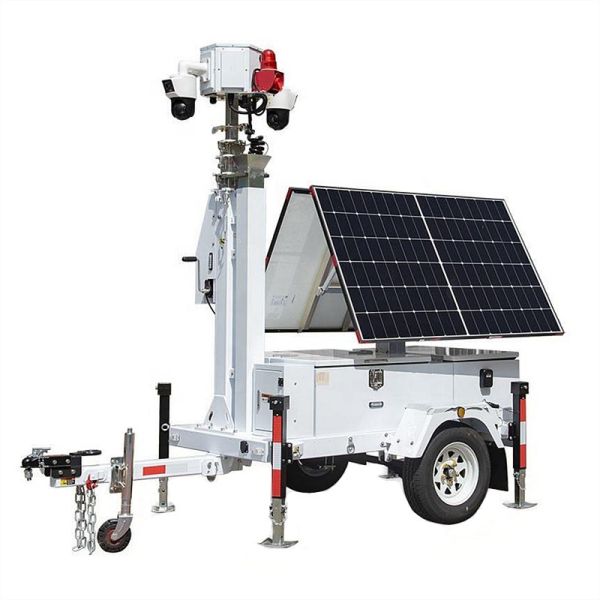Generator Light Tower  Harnessing Solar Energy Surveillance Cameras Mobile Solar Light Tower