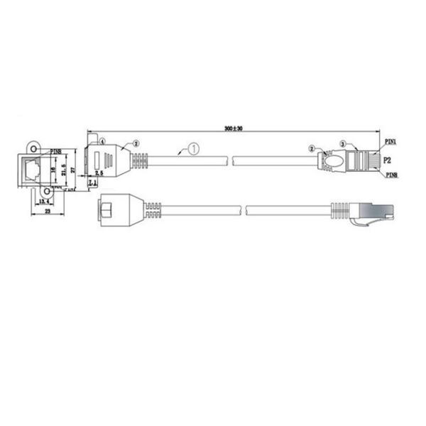 Мужчина RJ45 удлинительного кабеля 0.3m локальных сетей FTP CAT6 CAT5E 0.6m к женскому кабелю Lan