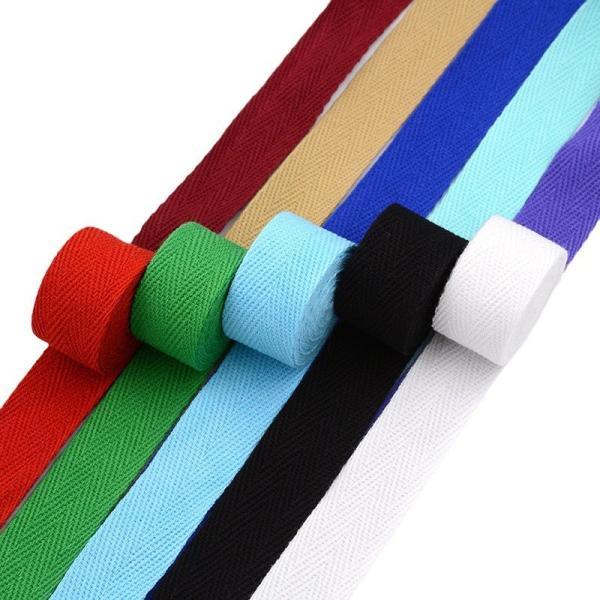 20mm*50y Herringbone Woven Cotton Ribbon For Garment Accessories Webbing