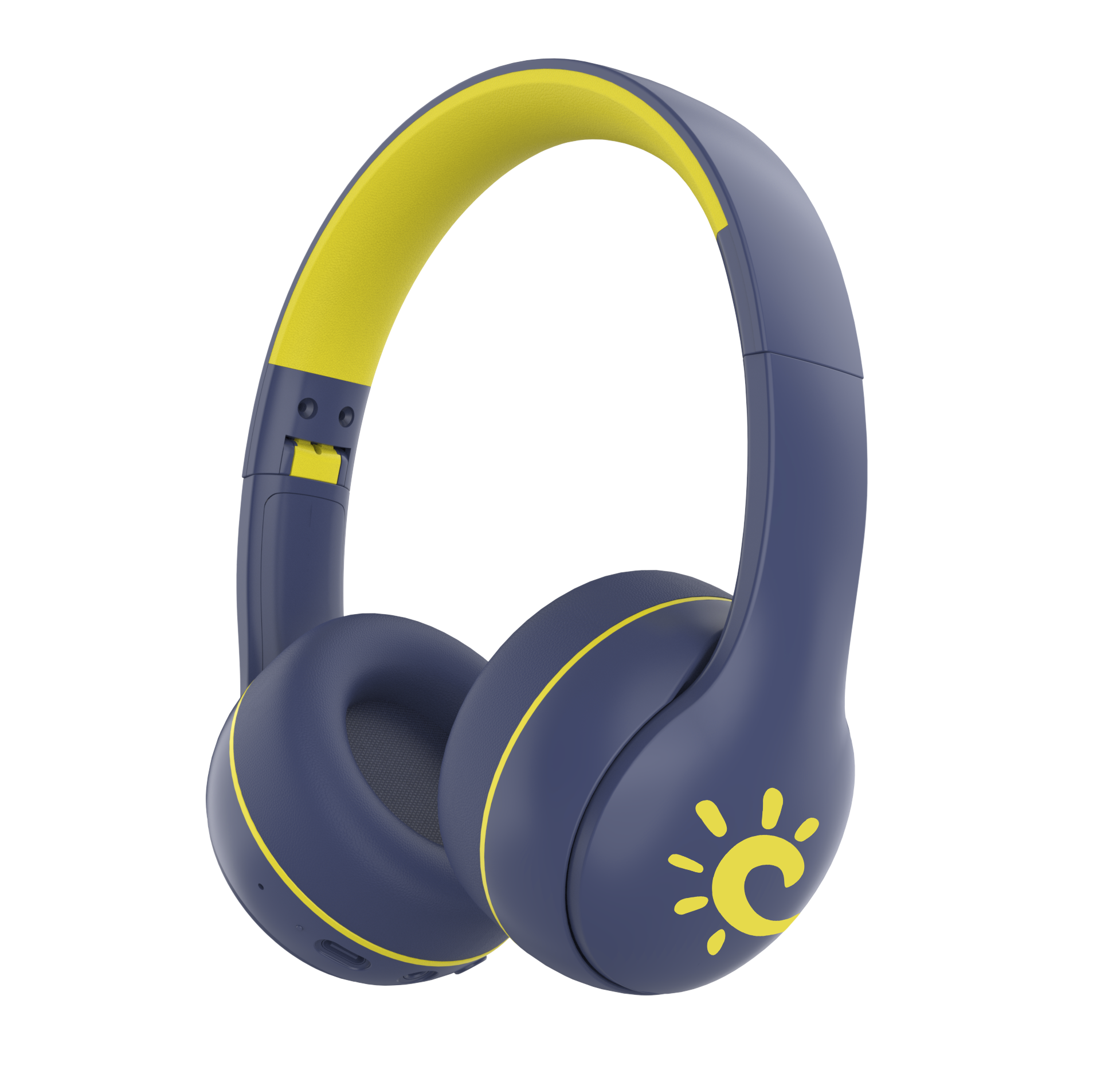 Blue Foldable Bluetooth 5.4 Over Ear Headphones 35H Playtime AUX Wired Stereo Headset Wired Connection