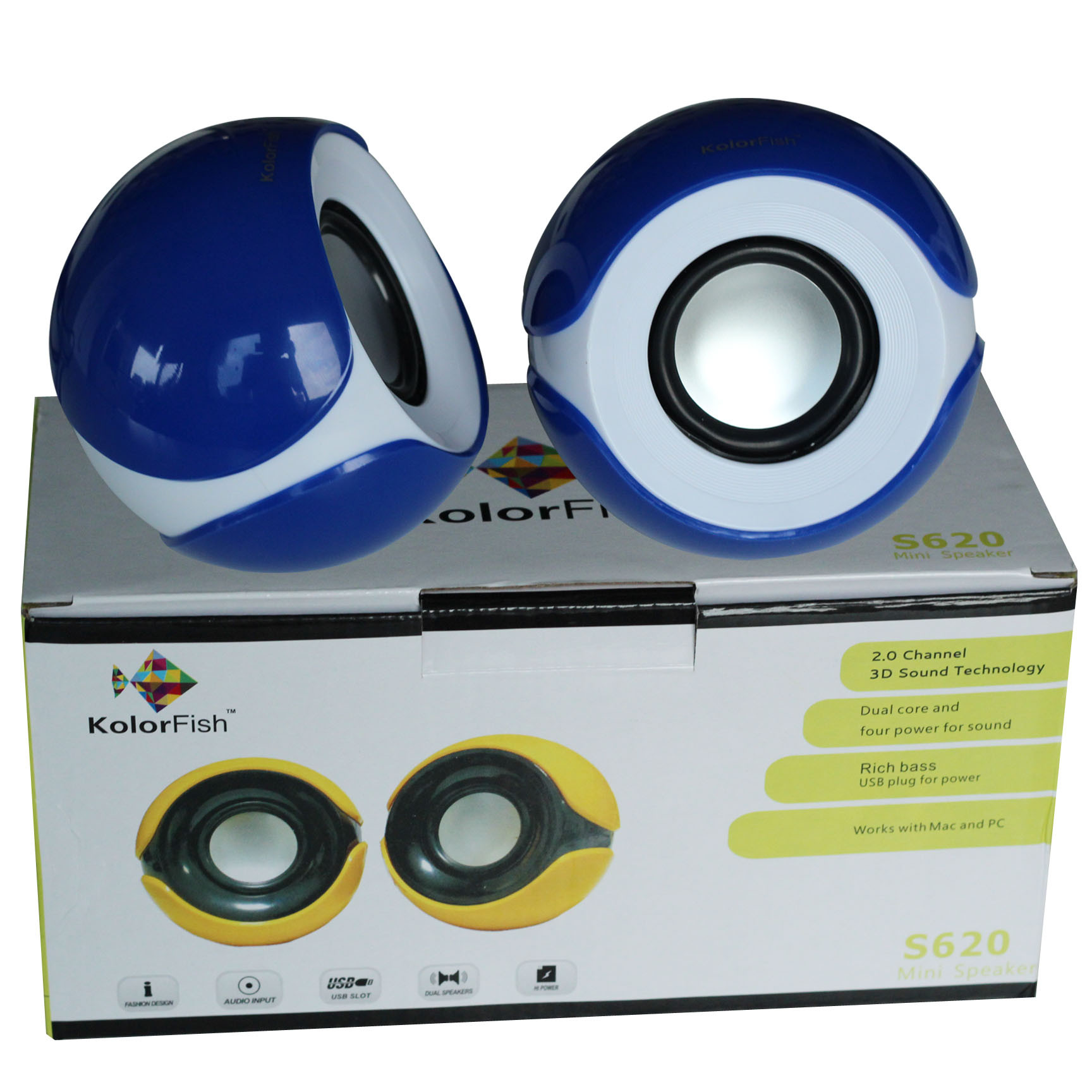 Stereo 3.5 mm CORD Plug 2.0 Multimedia Speakers With Big Bass / 50 mm Speaker , 4 Ohms