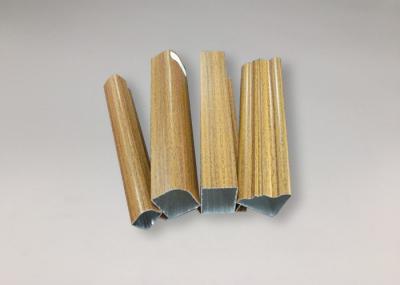 Wood Color 6030 T6 Aluminum Sliding Door Profile , Aluminium Door Extrusions