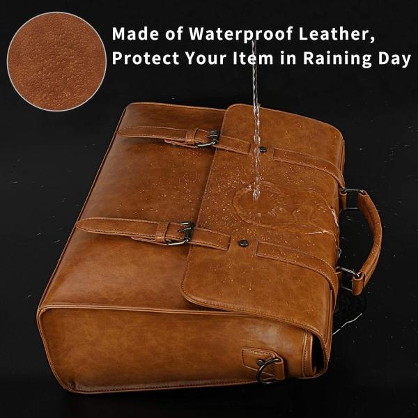 MENS MESSENGER BAG VINTAGE 15.6 INCH WATERPROOF LEATHER LAPTOP BRIEFCASE LARGE SATCHEL SHOULDER BAG RETRO OFFICE COLLEGE