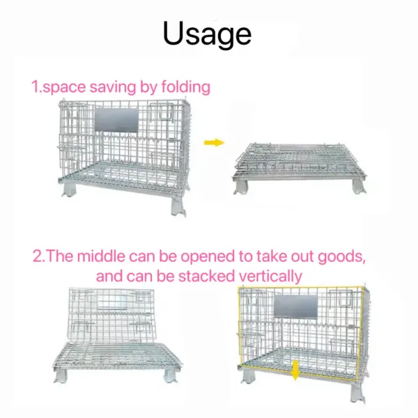 Galvanized Wire Mesh Pallet Rack Security Cage With PP Plate