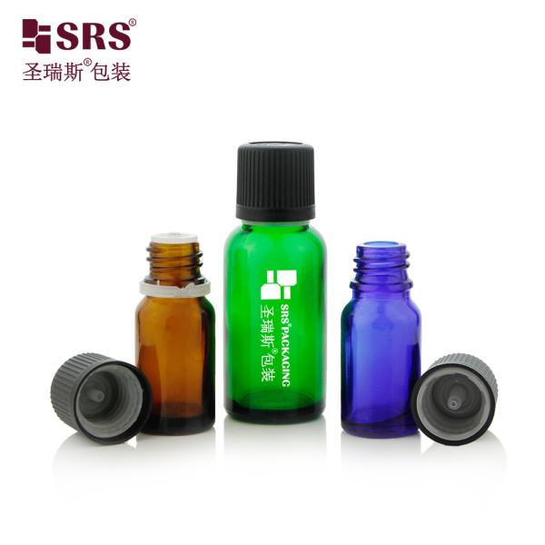 5ml 10ml 15ml 30ml 50ml 100ml 18/415 Empty Glass Bottles With Child Resist Cap Pattern Essential Oil Bottle Luxury