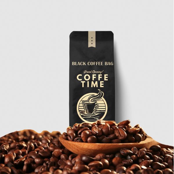 Recyclable Materials Durable Flat Bottom Coffee Bean Pouch Plastic Zipper Packaging Valve Coffee Bag
