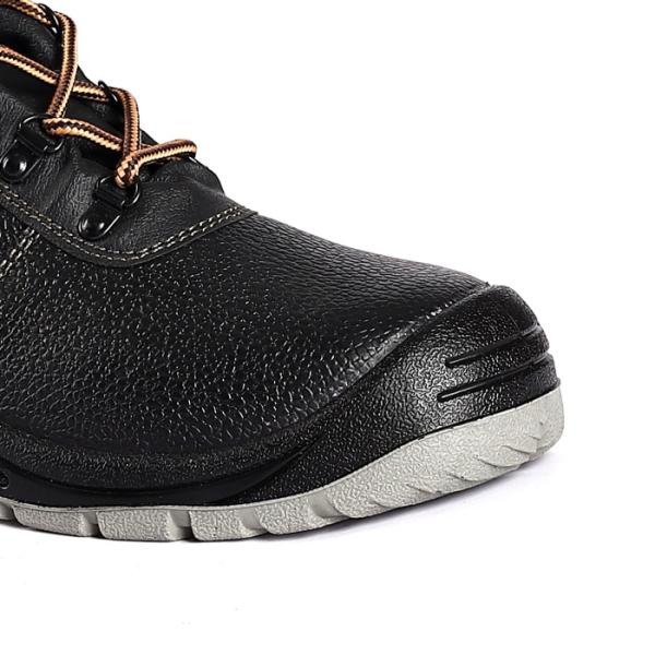 Slip Resistant Puncture Resistant Cow Leather Comfortable PU Sole Worker Safety Shoes