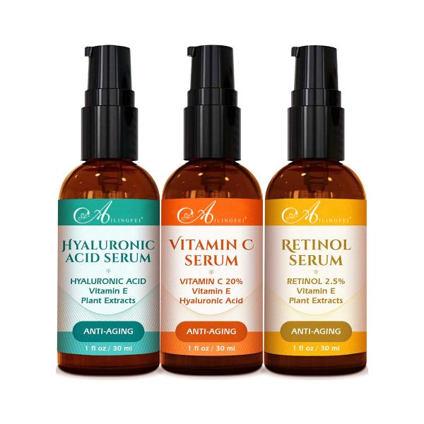 GMP Organic Face Serum Skin Care Set Anti Wrinkles Retinol Vitamin C Serum For Female