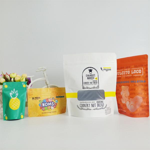 Custom Logo Food Grade Candy Mylar Bags Stand Up Pouch Party Candy Snack Zipper Bag Reusable Transparent Packaging Pouch