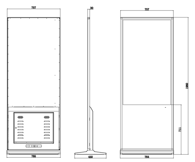 фактор контрастности 4000:1 машины Signage LCD цифров 16:9 55-inch вертикальные и дисплей объявлений карты Wi-Fi SD
