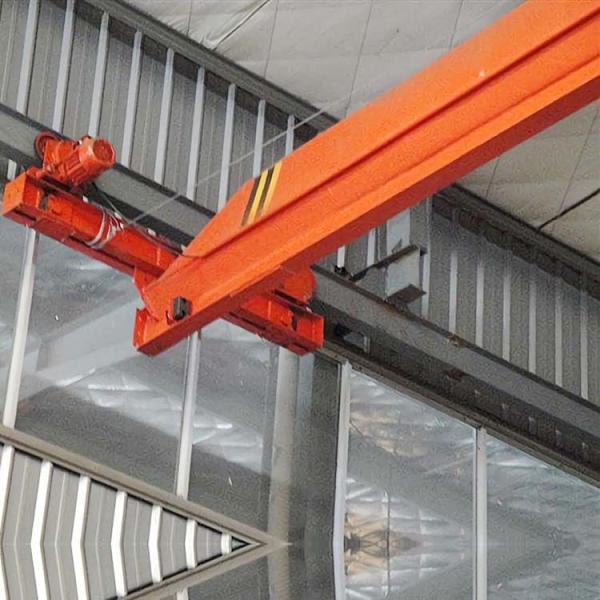 2T Span 12m Suspended Single Girder Eot Crane Remote Control Single Speed