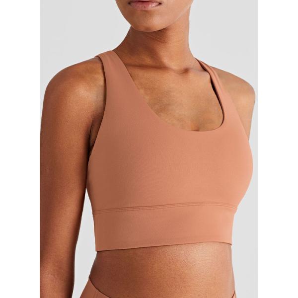 Gathered Full Coverage Ladies Sports Bra Tops Wirefree Cross Back Yoga Bra Workout