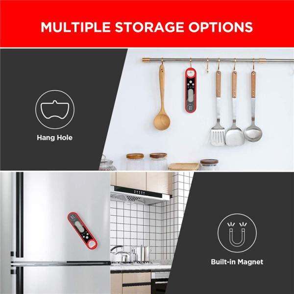 Foldable Digital Bluetooth Food Thermometer Household Kitchen With Magnet