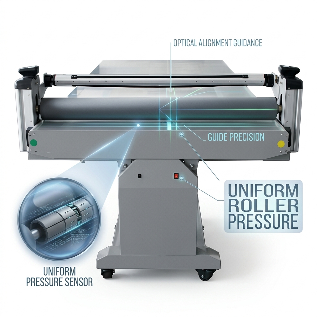 Vinyl Graphic Flatbed Applicator Uniform Roller Pressur For Both Side Board Mounting