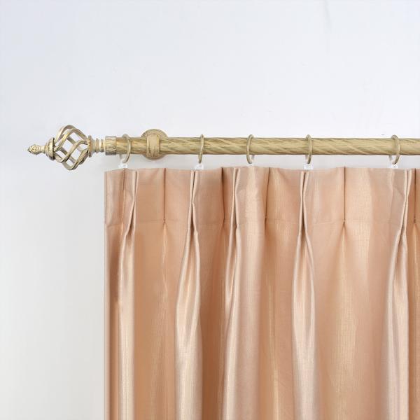 Beige sweeping gold Color  28MM Diameter Curtain Rods With Metal Material For Living Room