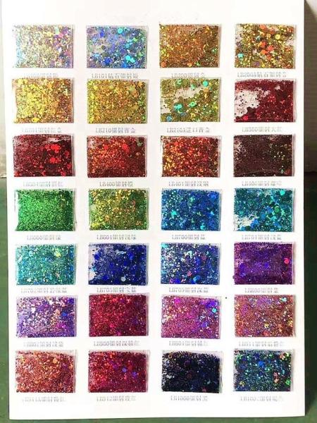 Colorful Glitter Powder Nail Art Crafts Indoor Decorations for Christmas Holiday Holographic Polyester Chunky Mixes Bulk
