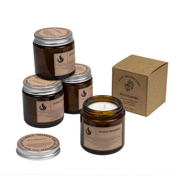 Home Decoration Aromatherapy Scented Soy Candles In Customized Jars With Lids