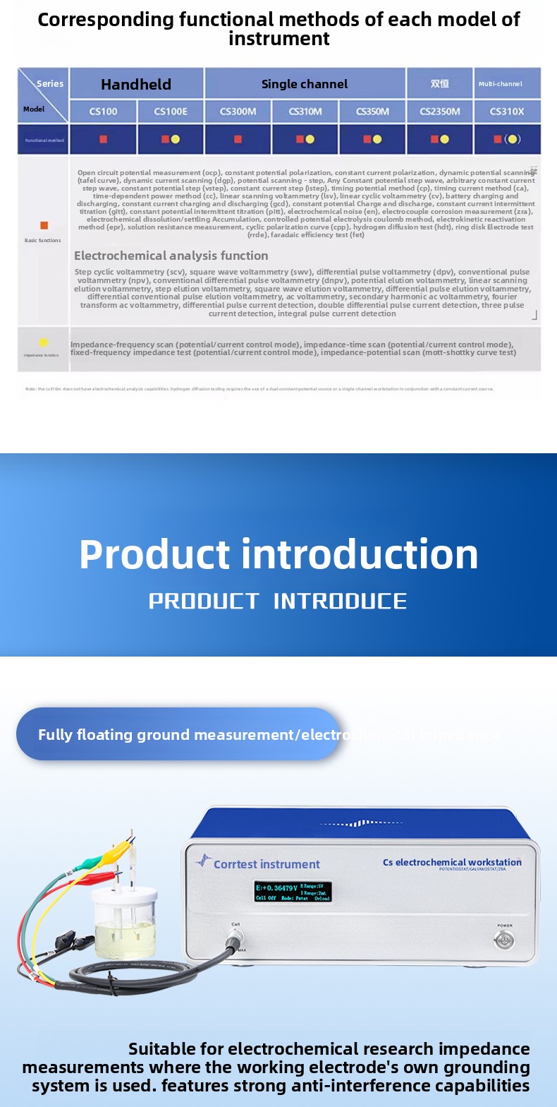 Battery Testing & Corrosion Research Electrochemical Workstation - Multi-Channel, EIS Impedance, High Accuracy