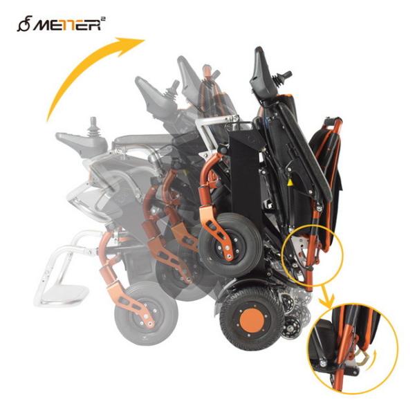 Brush Motor Light Foldable Wheelchair With Rigid PU Tyre 6km/H