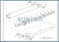 Kit de service de cylindre d'oscillation de boom de FYD00003973 JOHN DEERE pour Excavtor 60D