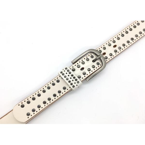 Ширина дюйма кожаного пояса 1-1/4 белых 2 женщин строки обитая широкая