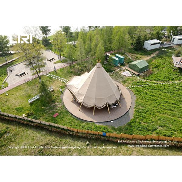 Canvas Luxury Glamping Tents Safari Wooden Pole Custom Camping Tipi Tents