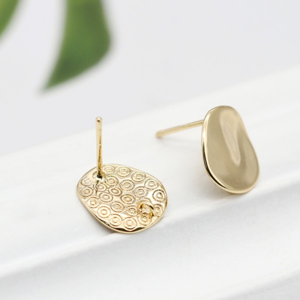 Wholesale Diy Earring Accessories Fashion Hypoallergenic 925 Silver Needle Disc Earrings Glossy Women's Earrings