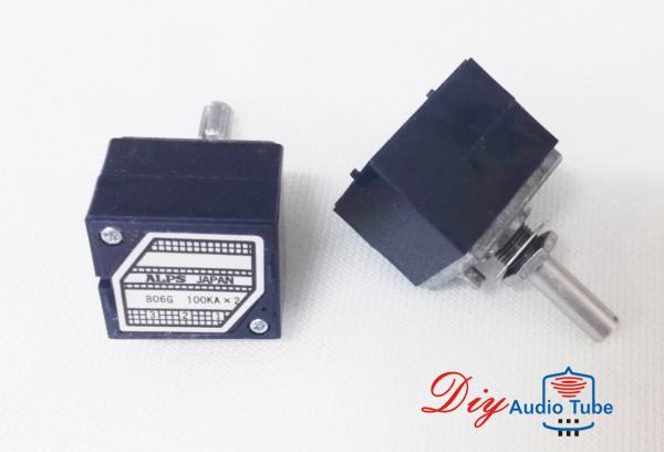 8pins ALPS RK27 VOLUME Dual 100K Potentiometer Round shaft peduncular shaft  for HIFI DIY