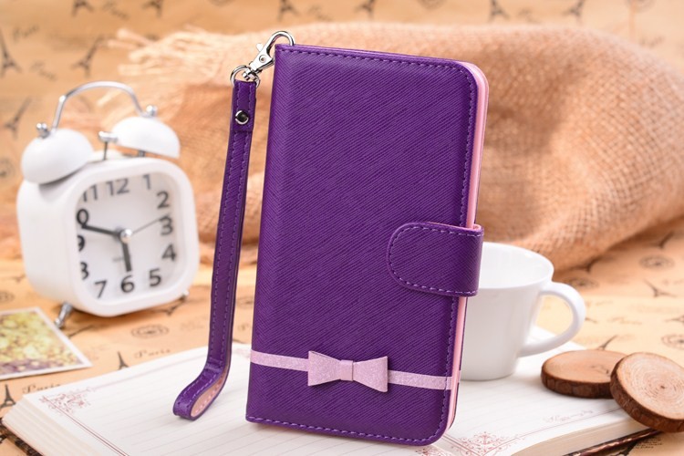 Purple PU Leather Wallet Case For Samsung Note3 For Lady