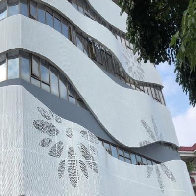 White Unitized Metal Curtain Wall Exterior Perforated Metal Panels