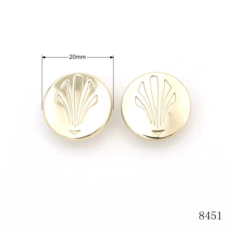 20mm Light Gold Zinc Alloy Metal Logo Rivet Studs With Cap, Die‑cast Custom Embossed Pattern Rivets For Bag Leather Craft