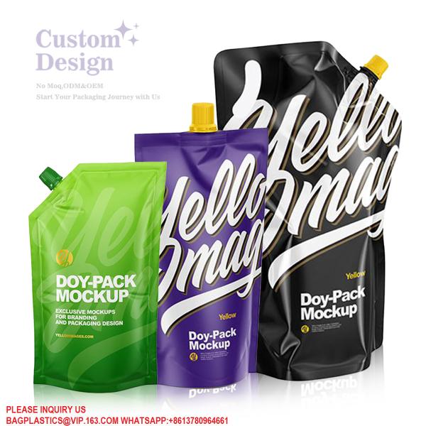 Spices Seasoning Packaging Bag Custom Spouted Stand Up Pouch Food Bags For Seasoning